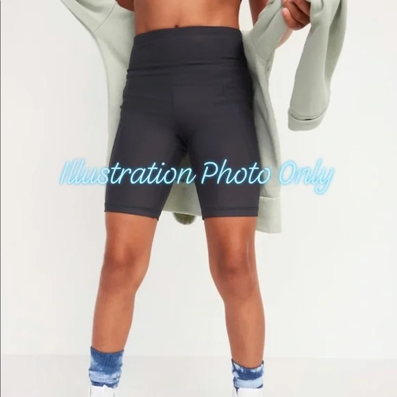 NEW Biker Shorts High Waisted PowerSoft Side Pocket Girl’s XL OLD NAVY - Picture 14 of 16